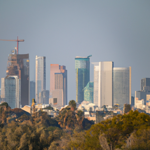 A panoramic view of Tel Aviv's skyline, showcasing the city's vibrant tech scene.